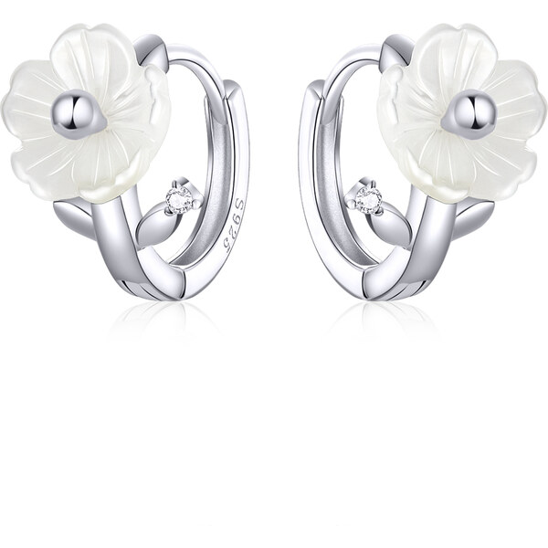 Emporial strieborné náušnice Perleťový kvet BSE321 28015236