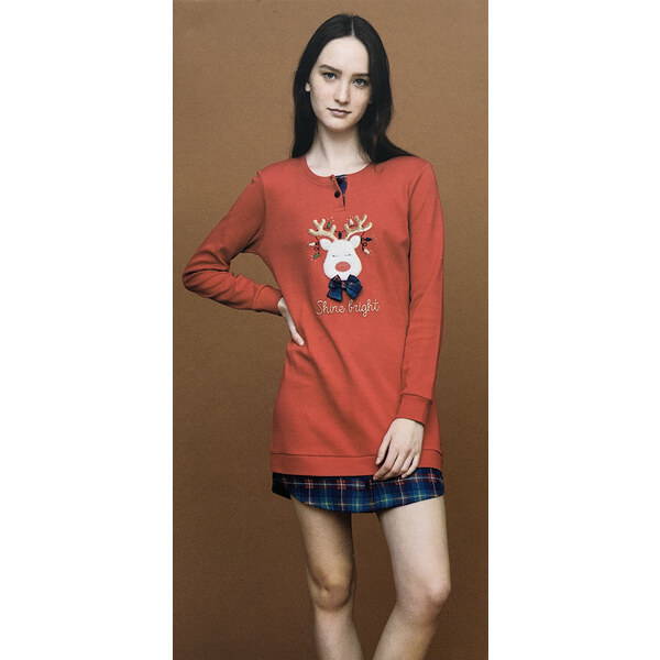 Dámska nočná košeľa LA2010PB červená - Noidinotte 35639358