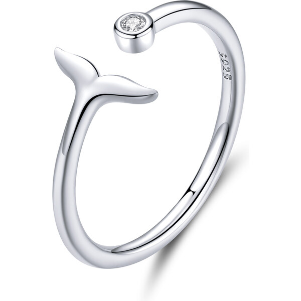 Emporial strieborný nastaviteľný prsteň Morská plutva 31420452