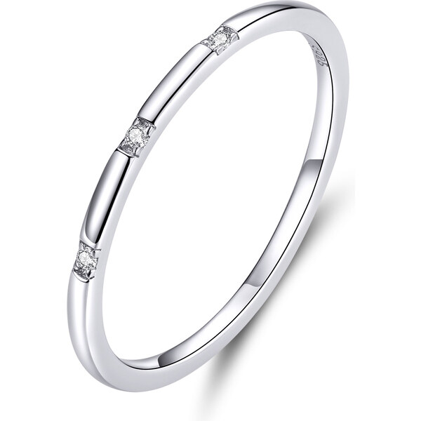 Emporial strieborný prsteň Tri trblietavé kamene 31396434