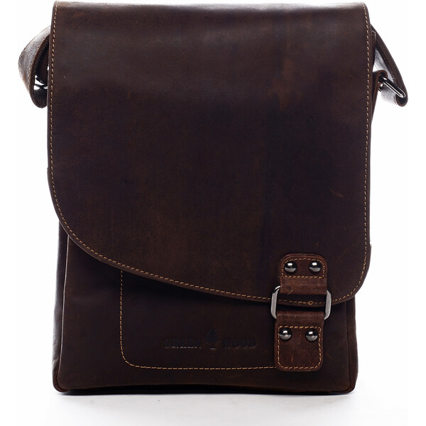 Pánska kožená taška hnedá - Greenwood Maroon Two hnedá 58493708