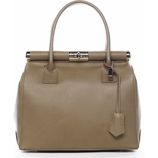 Dámska kožená kabelka do ruky taupe - Delami Vera Pelle Hylasana taupe 48375913