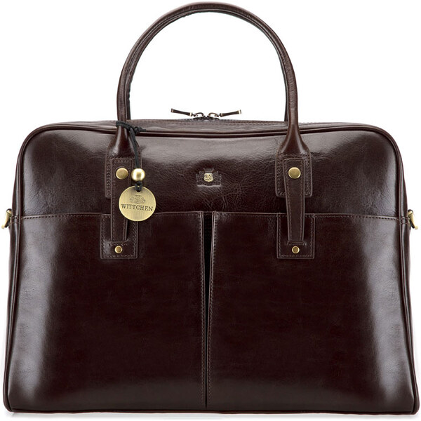 Wittchen Dámska kožená kabelka na notebook s príslušenstvom hnedá 39-4 66066856