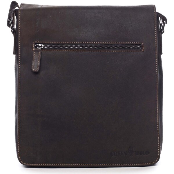 Pánska kožená taška tmavohnedá - Greenwood Sebastian hnedá 56864126