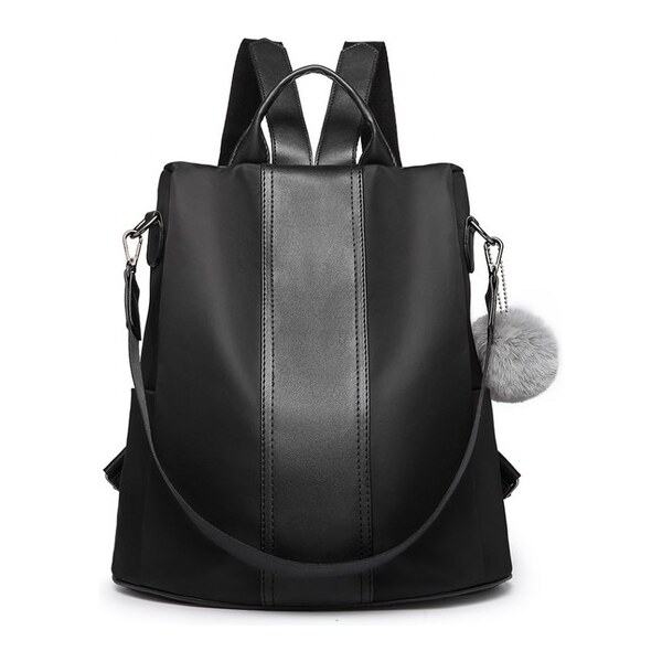 Miss Lulu Batoh - elegantný cez rameno s pompom príveskom, čierny 16547716