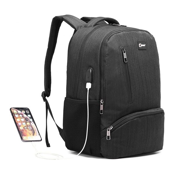 Ruksak - KONO multi s usb unisex, čierny 65284905