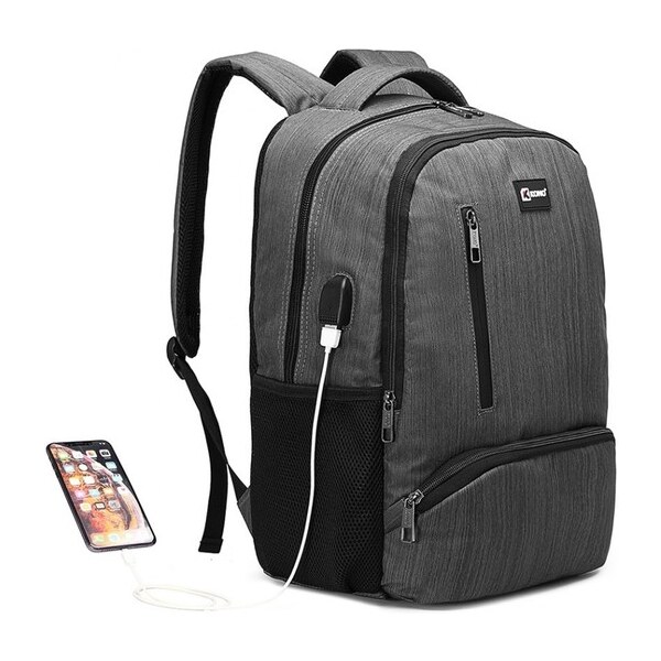 Ruksak - KONO multi s usb unisex, šedý 56371779