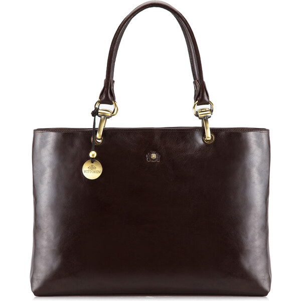 Wittchen Dámska kožená aktovka vintage, matná, tmavohnedá 39-4-523-3 64470064