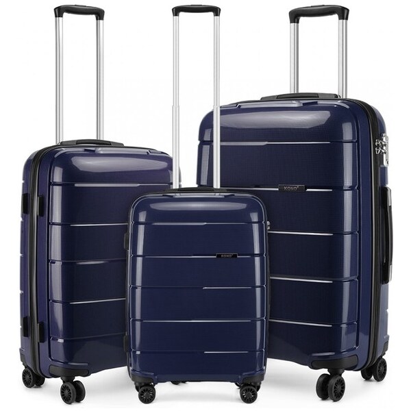Set kufrov - unisex PP lesklý KONO na cesty, tmavomodrý 62660836