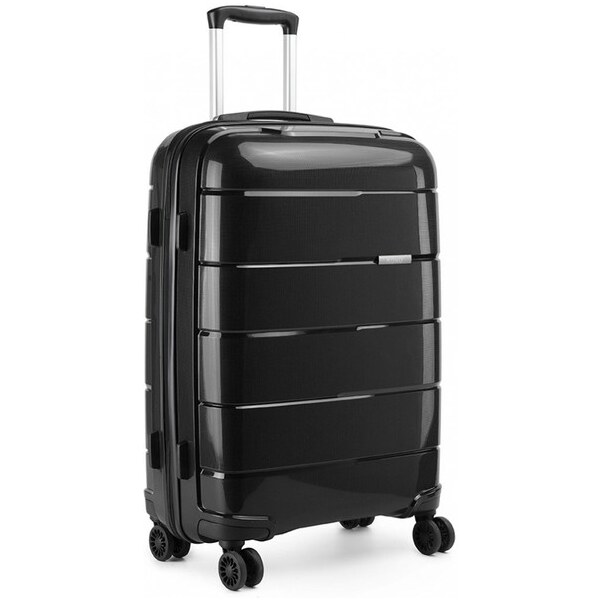 Kufor - cestovný KONO unisex PP lesklý stredný, čierny 13308410