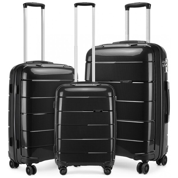 Set kufrov - unisex PP lesklý KONO na cesty, čierny 62660835