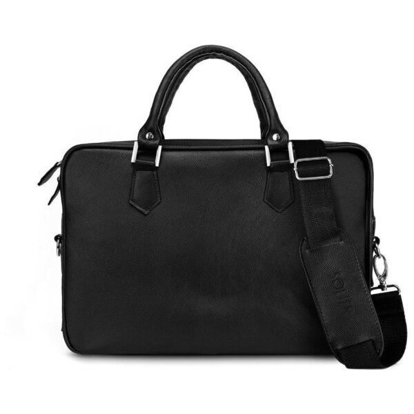 Taška - pánska Solier kožená do práce, čierna 57493358