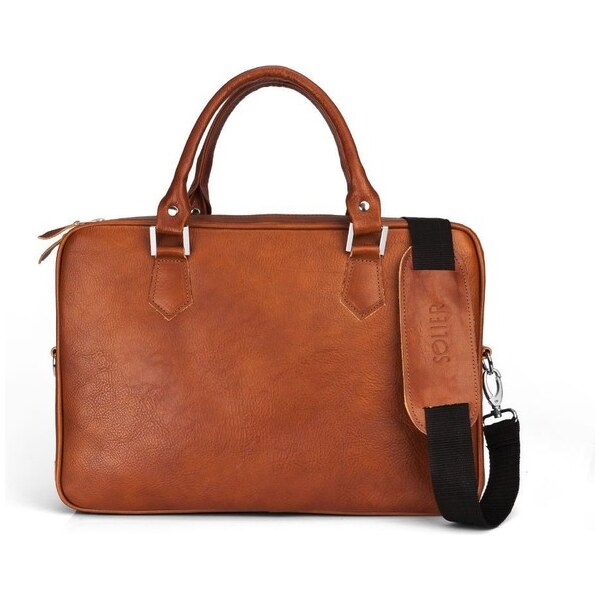 Taška - pánska Solier kožená do práce, vintage hnedá 60807013