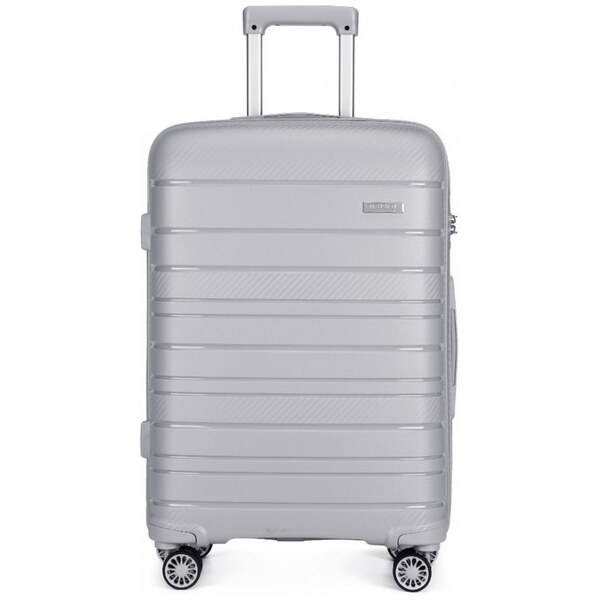 Kufor - KONO stredný matný so zámkom, sivý 16555670