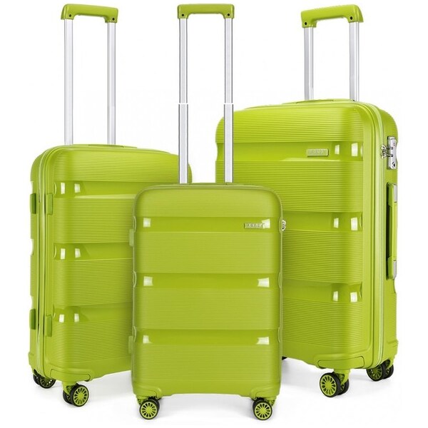 Set kufrov - KONO pastelový praktický na cesty, zelený 60862310