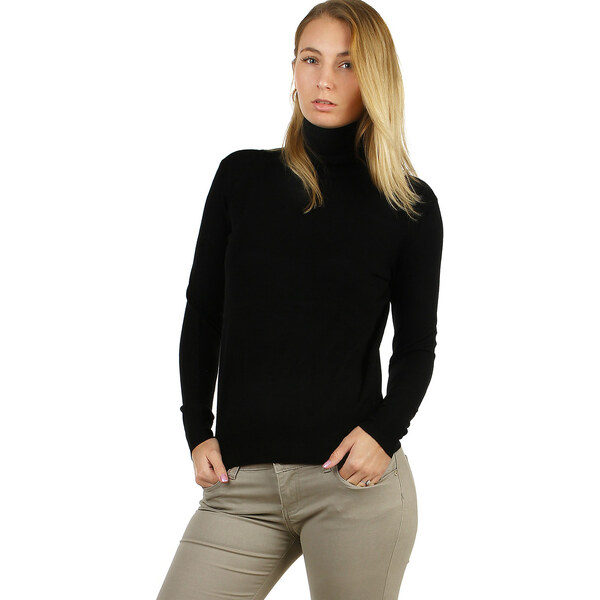 Glara Jednofarebný dámsky jemný rolák 36781569