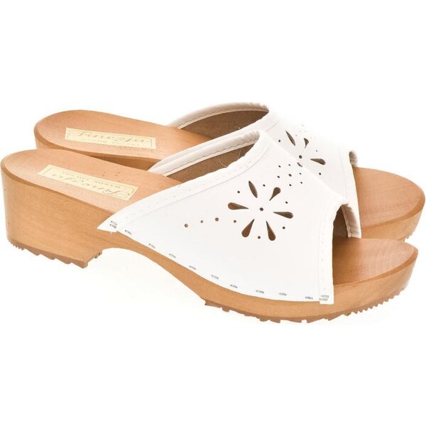 JOHN-C Dámske biele dreváky AFRA 33069084