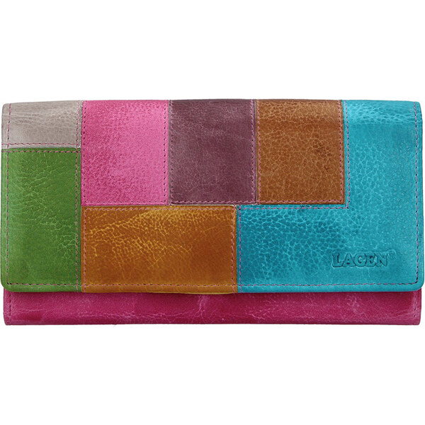 Lagen Dámska kožená peňaženka V-217/D fuchsia MULTI 35335774