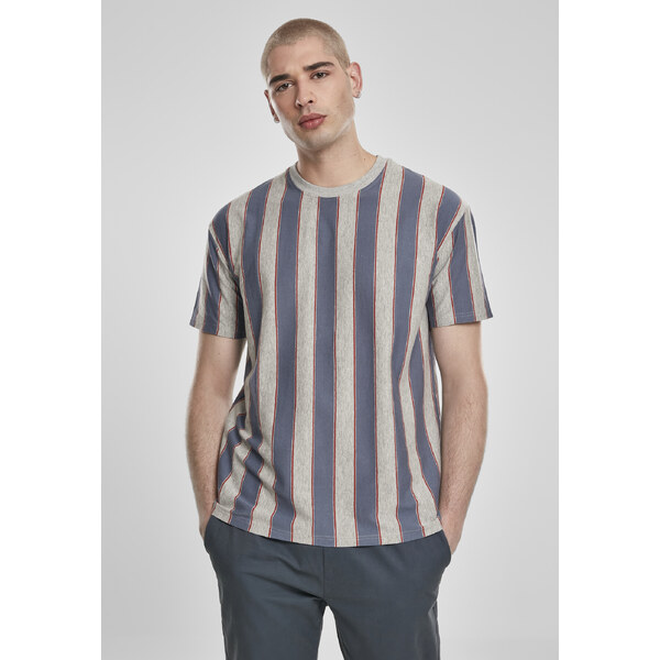 Urban Classics Printed Oversized Bold Striped T-Shirt vintageblue 50679064
