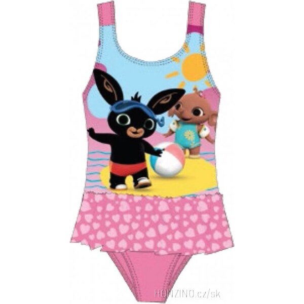 E plus M Dievčenské jednodielne plavky Zajačik Bing - sv. ružové 16792523