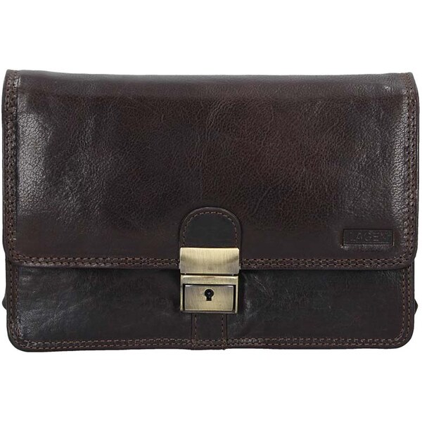 Lagen Pánska kožená etue (dokladovka) E-22016/T tmavohneda 26174250
