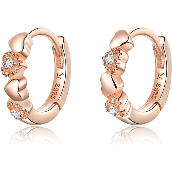 Olivie Strieborné krúžky ružové SRDCE 3780 16942791