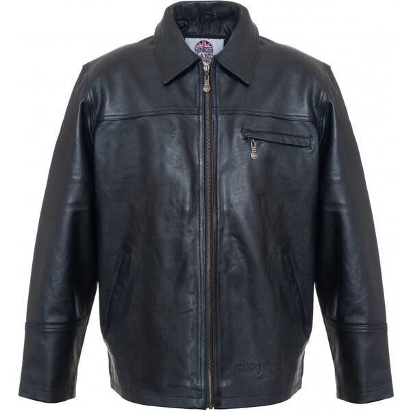 BRANDO MOTORS Pánska kožená bunda New Deans čierna 16525016