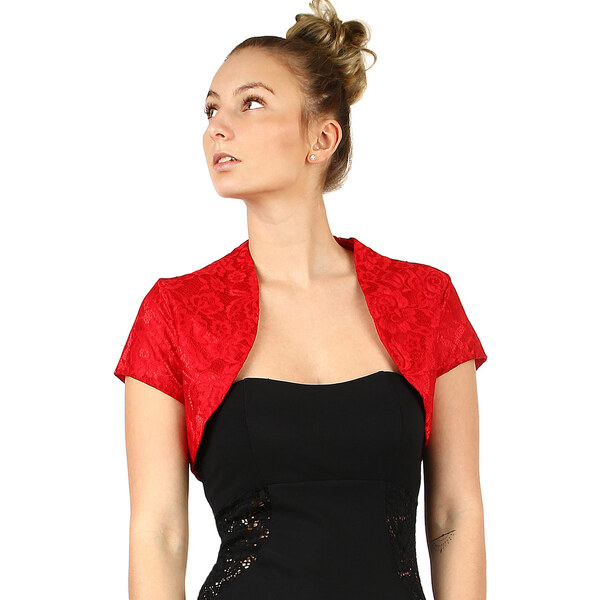 Glara Krajkové dámske bolérko s krátkym rukávom 17216815