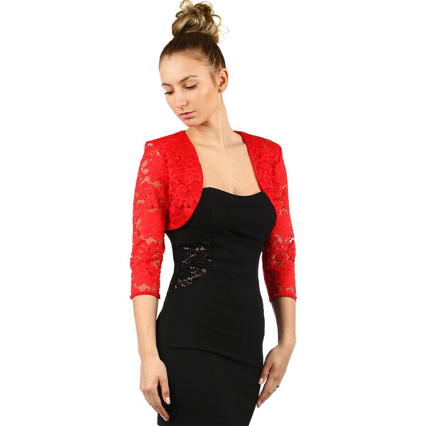 Glara Krajkové dámske bolérko s 3/4 rukávom 17061850