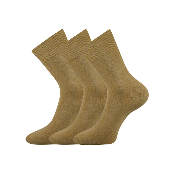 HABIN jednofarebné 100% bavlnené ponožky Lonka Běžová 47-48 3 páry 34245285