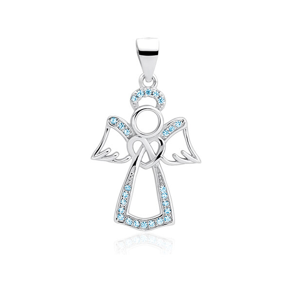 Olivie Strieborný prívesok AKVAMARÍNOVÝ ANJEL 4466 20539352