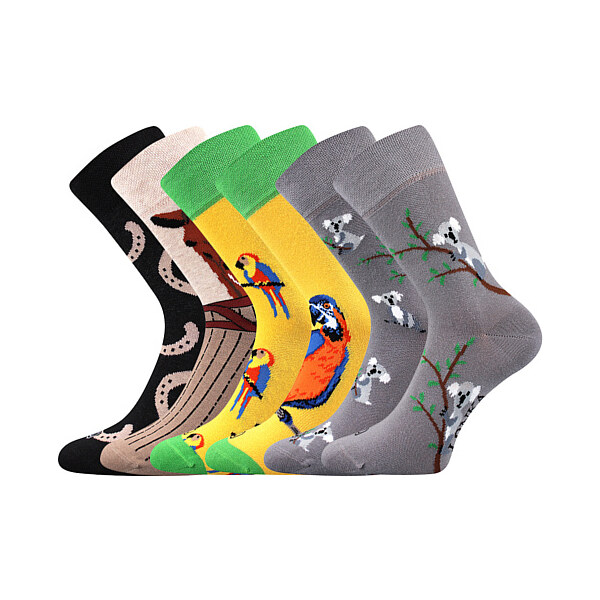 DOBLE farebné ponožky Lonka - KOALA Mix farieb 35-38 3 páry 66303655