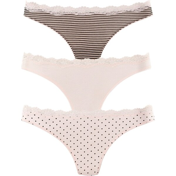 LASCANA Tangá tmavosivá / pastelovo ružová 62960969