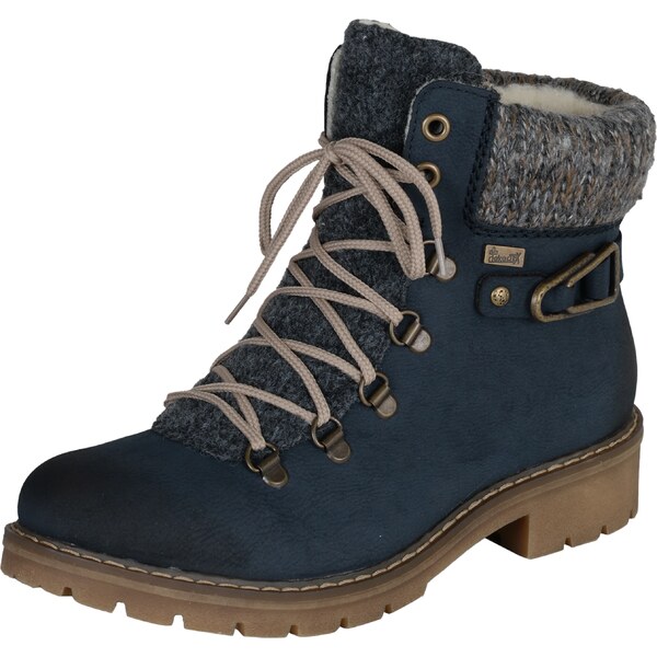 Rieker Šnurovacie členkové čižmy námornícka modrá / sivá / tmavosivá 10367961