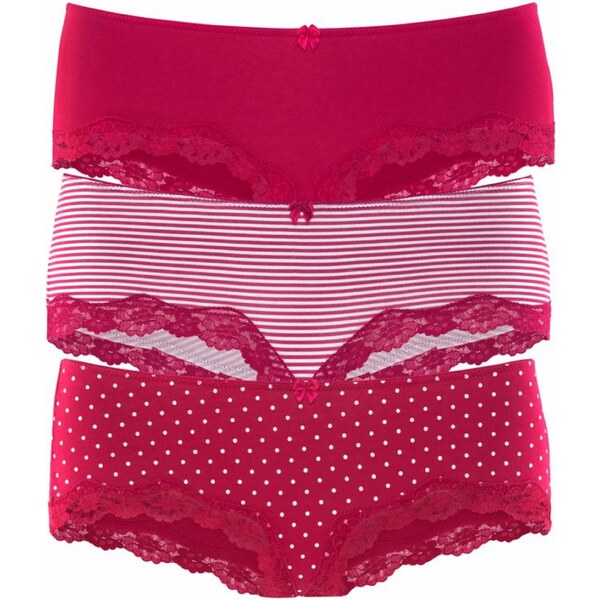 LASCANA Nohavičky brusnicová / biela 58155645