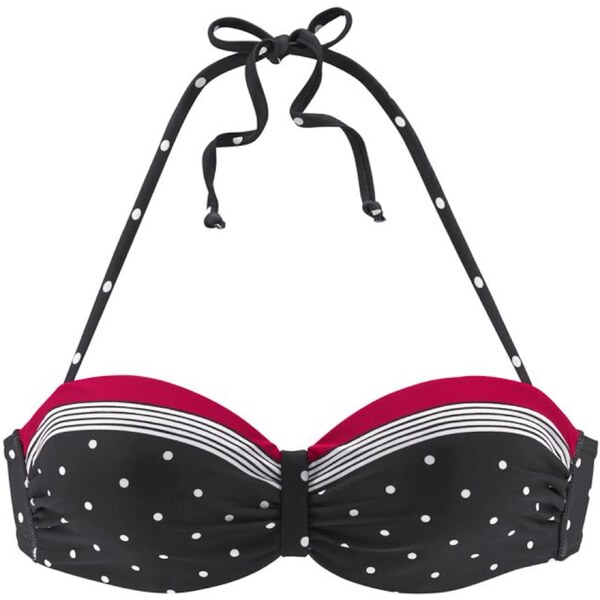 LASCANA Bikinový top Monroe ružová / čierna / biela 17561570