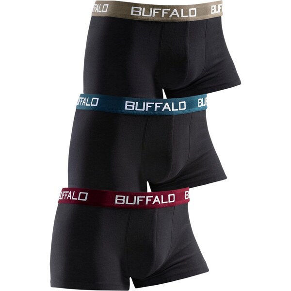 BUFFALO Nohavičky tmavobéžová / petrolejová / tmavočervená / čierna 54220785