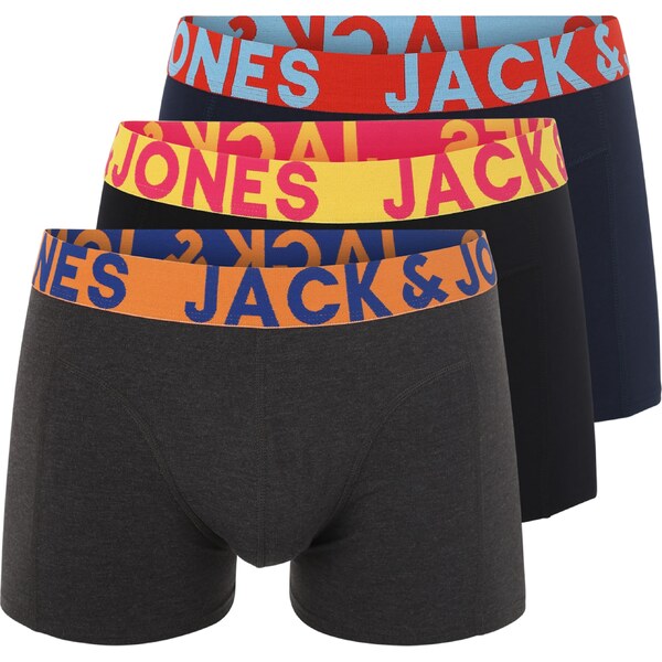 JACK & JONES Boxerky JACCrazy tmavomodrá / antracitová / oranžová / 20518800