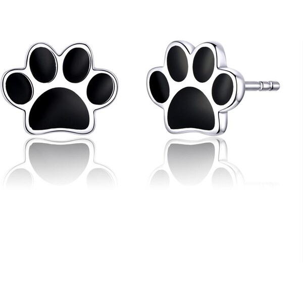 Olivie Strieborné náušnice ČERNÁ LABKA 4471 20539357