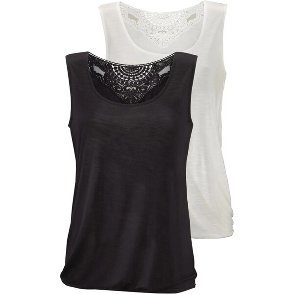 BEACH TIME Top čierna / biela melírovaná 54851279