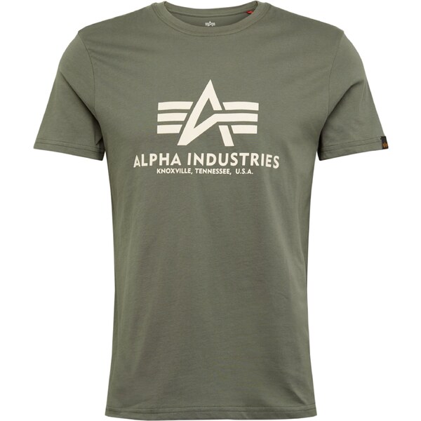 ALPHA INDUSTRIES Tričko svetlobéžová / zelená 16589455