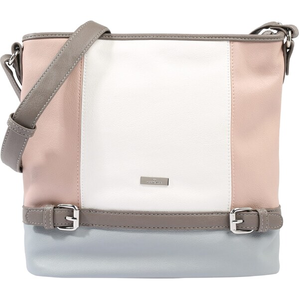 TOM TAILOR Taška cez rameno Juna sivá / tmavošedá / ružová / biela 41592143