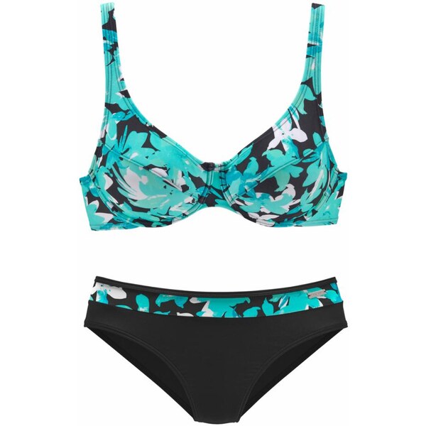 PETITE FLEUR Bikiny tyrkysová / čierna / biela 54221487