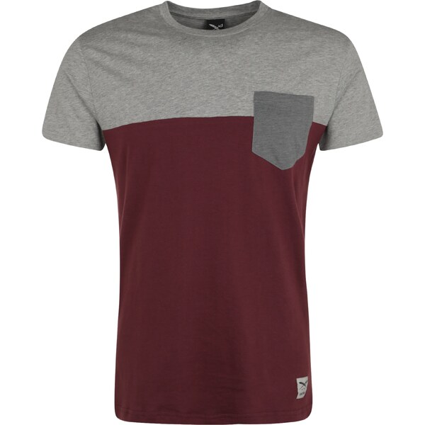 Iriedaily Tričko sivá melírovaná / merlotová 10656769