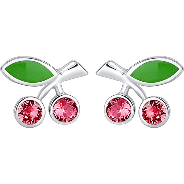 ELLI Bižutéria Kirsche zelená / červená / strieborná 65772335