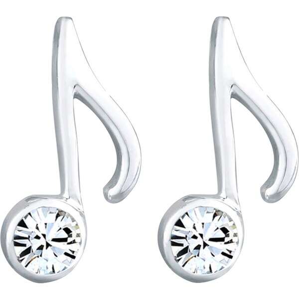 ELLI Náušnice Note strieborná / priehľadná 54221810