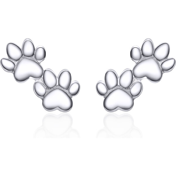 Emporial strieborné kôstkové náušnice Milovaná packa labka SCE718 28171945