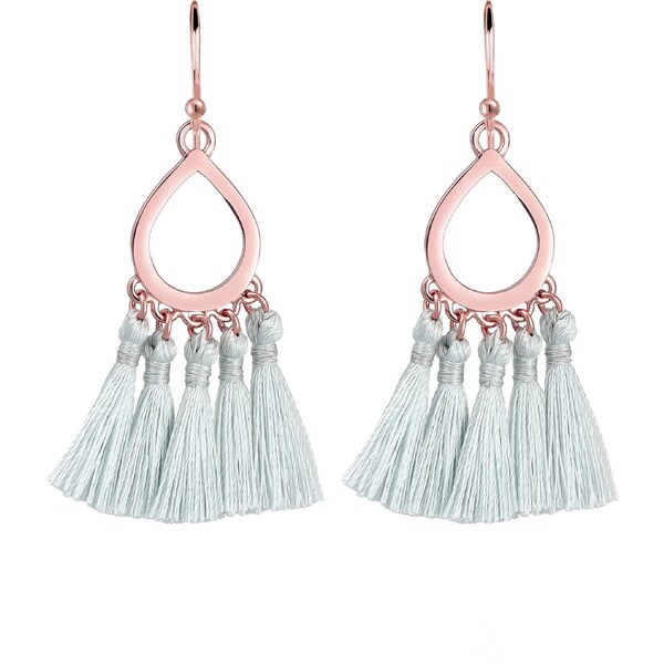 ELLI Náušnice Boho ružové zlato / sivá 54629065