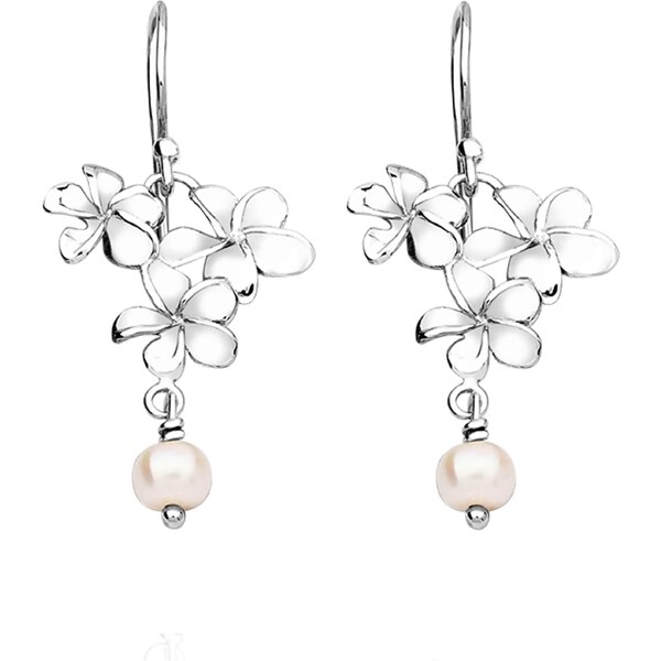 Nenalina Náušnice Blume strieborná / perlovo biela 55250685
