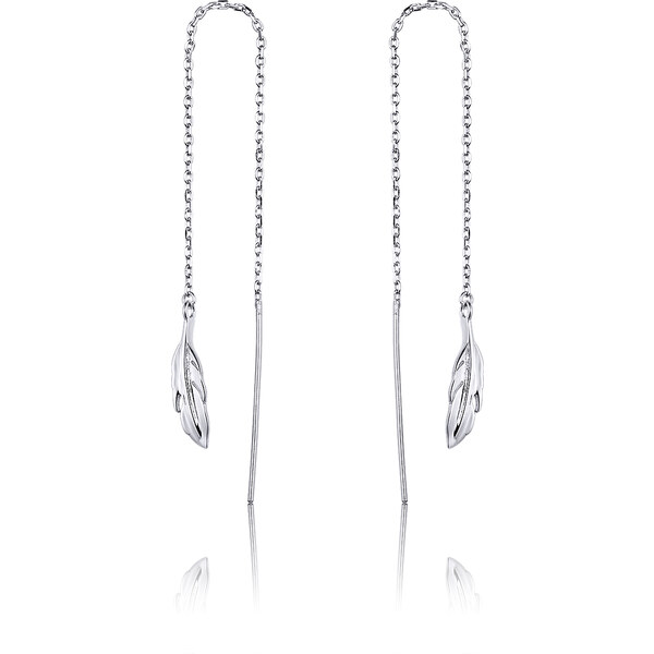 Emporial strieborné dlhé retiazkové náušnice Poletujúce lístky SCE786 28183252
